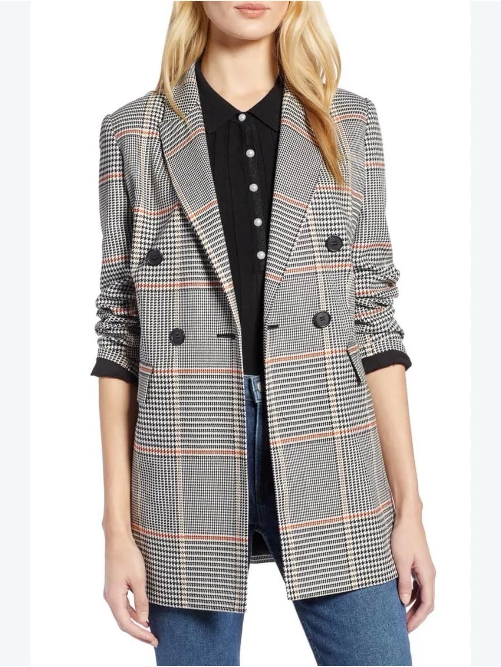 Nordstrom Halogen x Atlantic-Pacific Menswear Gray Plaid Blazer Size Small